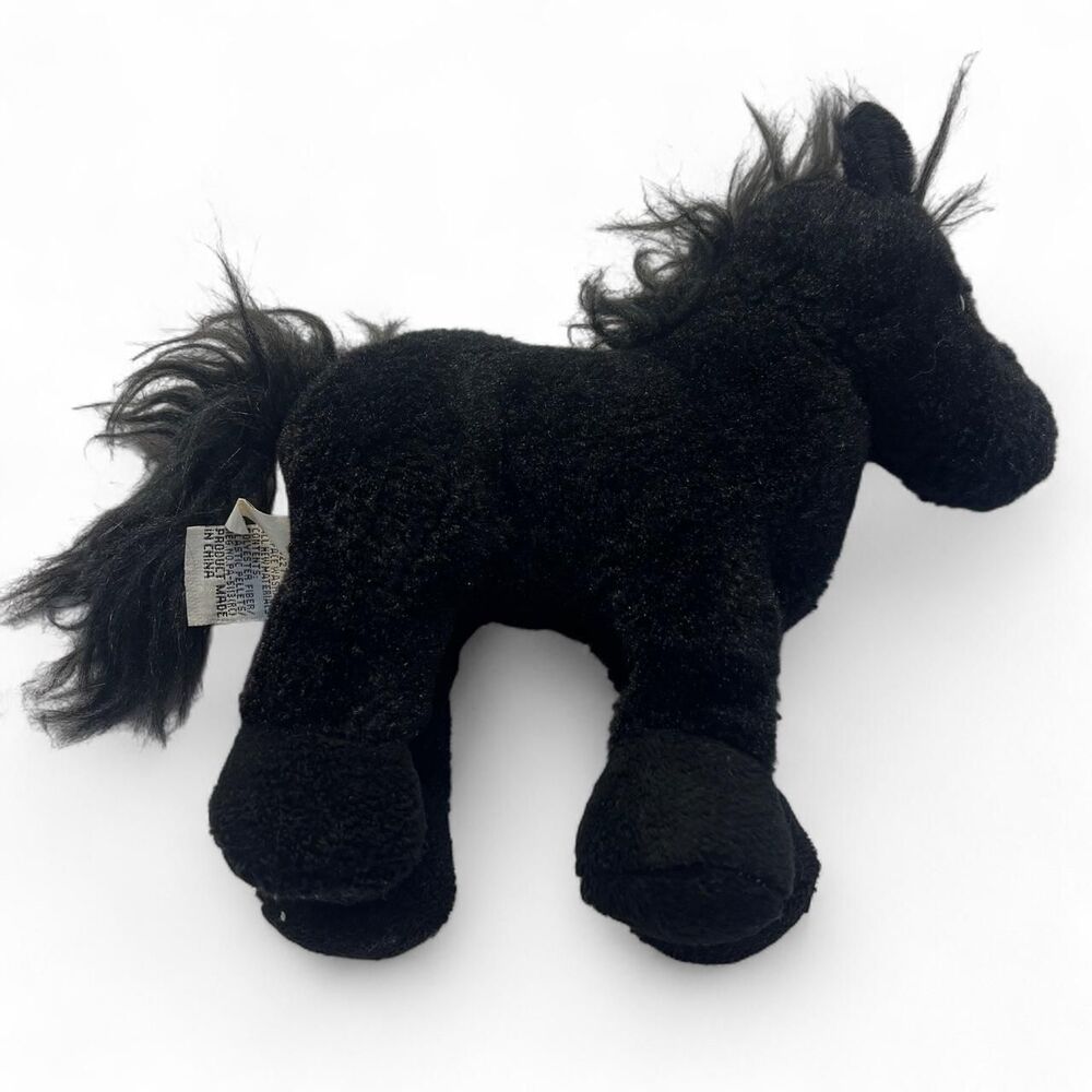 Ganz Black Horse Plush Stuffed Animal Soft Collectible Toy